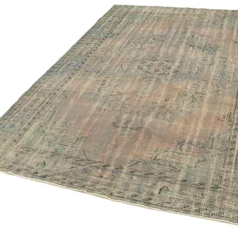 Blue Over-dyed Vintage Hand-Knotted Turkish Rug - 5' 10" x 8' 6" (70" x 102") - K0049337