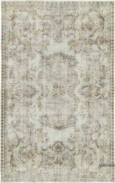 Gray Over-dyed Turkish Vintage Rug - 5' 7" x 8' 8" (67" x 104")