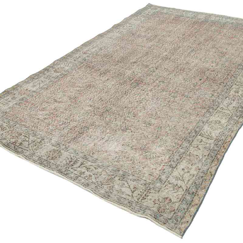 Grey Over-dyed Vintage Hand-Knotted Turkish Rug - 5' 3" x 9' 4" (63" x 112") - K0049348
