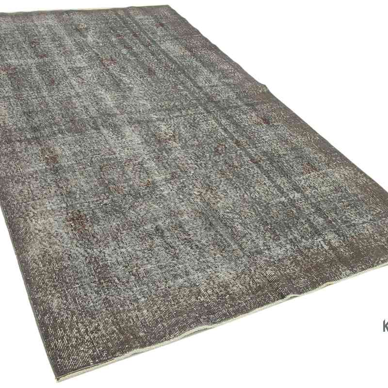 Grey Over-dyed Vintage Hand-Knotted Turkish Rug - 4' 10" x 8' 4" (58" x 100") - K0049357