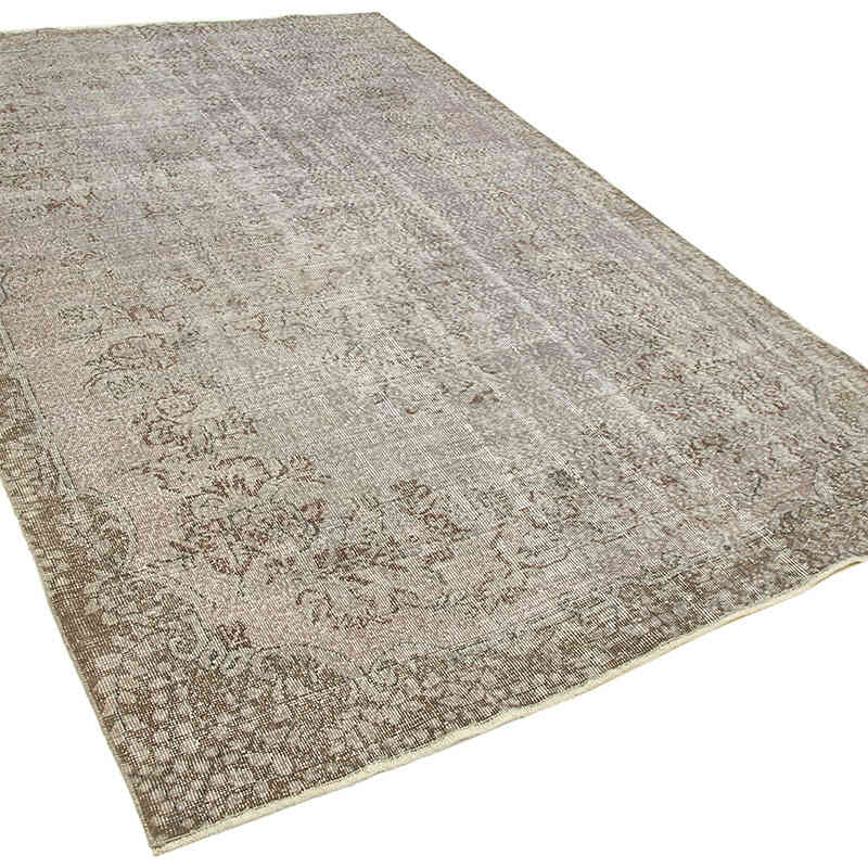 Gris Alfombra Turca Vintage Sobre-teñida - 178 cm x 280 cm - K0049368