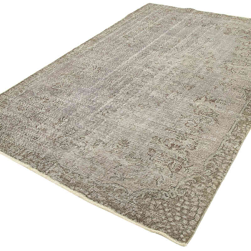 Gris Alfombra Turca Vintage Sobre-teñida - 178 cm x 280 cm - K0049368