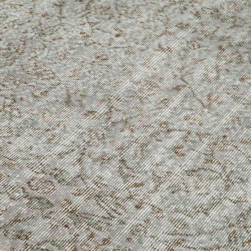 Gris Alfombra Turca Vintage Sobre-teñida - 143 cm x 254 cm - K0049372