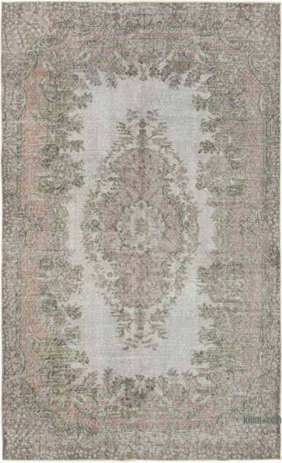 Gray Over-dyed Vintage Hand-Knotted Turkish Rug - 5' 6" x 8' 11" (66" x 107")