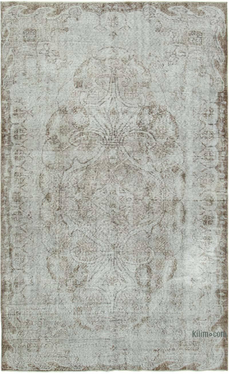 Grey Over-dyed Vintage Hand-Knotted Turkish Rug - 5' 4" x 8' 6" (64" x 102") - K0049384