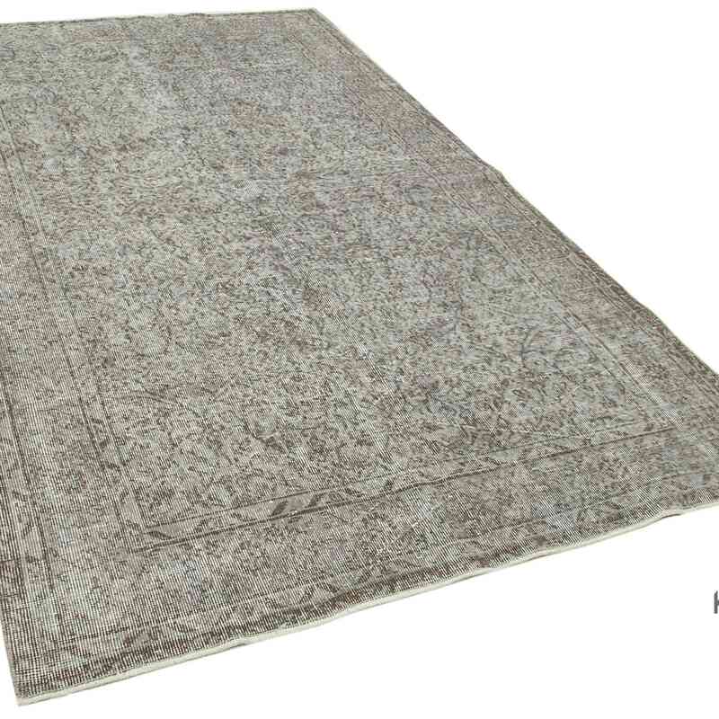 Gris Alfombra Turca Vintage Sobre-teñida - 159 cm x 264 cm - K0049392