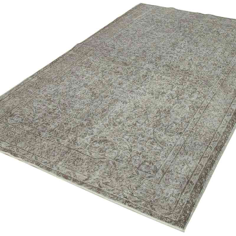 Gris Alfombra Turca Vintage Sobre-teñida - 159 cm x 264 cm - K0049392