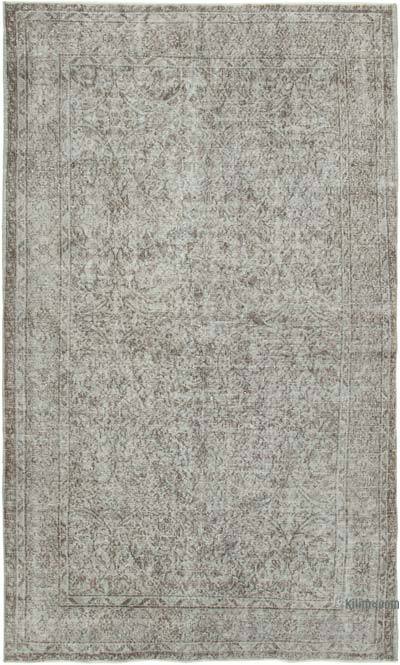 Gray Over-dyed Vintage Hand-Knotted Turkish Rug - 5' 3" x 8' 8" (63" x 104")