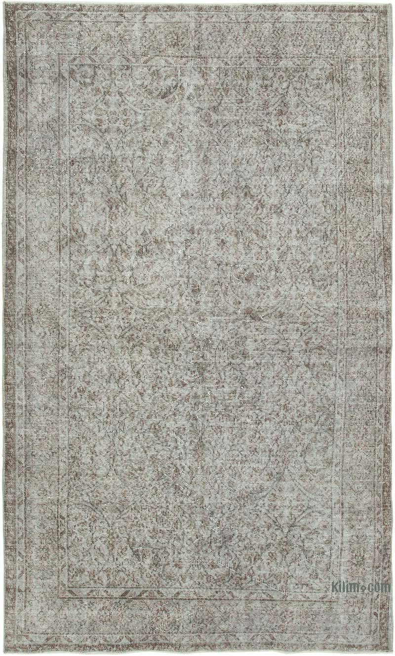 Gris Alfombra Turca Vintage Sobre-teñida - 159 cm x 264 cm - K0049392