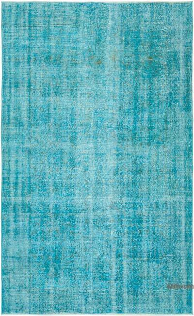 Turquesa Alfombra Turca Vintage Sobre-teñida - 161 cm x 256 cm