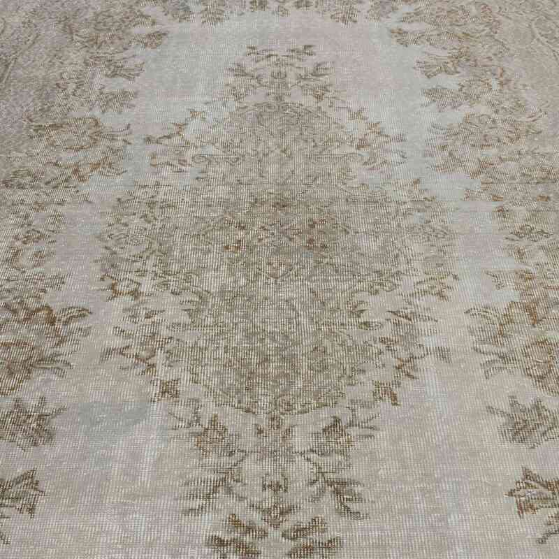 Grey Over-dyed Vintage Hand-Knotted Turkish Rug - 5' 9" x 9' 1" (69" x 109") - K0049422