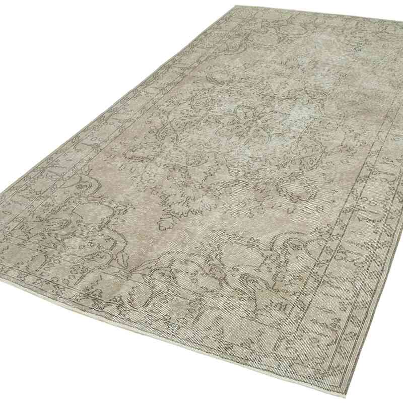 Grey Over-dyed Vintage Hand-Knotted Turkish Rug - 4' 11" x 8' 5" (59" x 101") - K0049436
