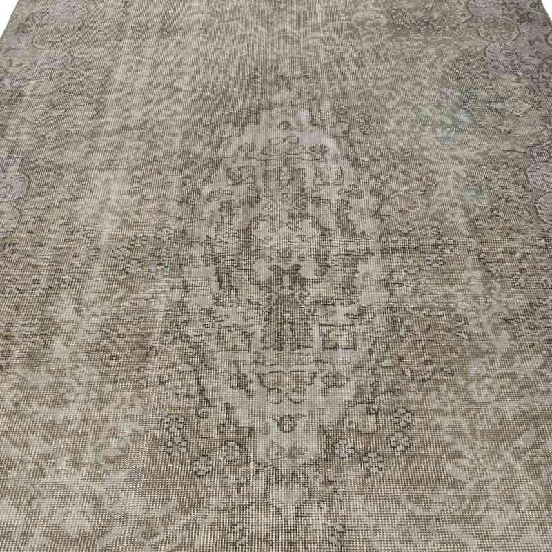 Grey Over-dyed Vintage Hand-Knotted Turkish Rug - 5' 3" x 9' 1" (63" x 109") - K0049437