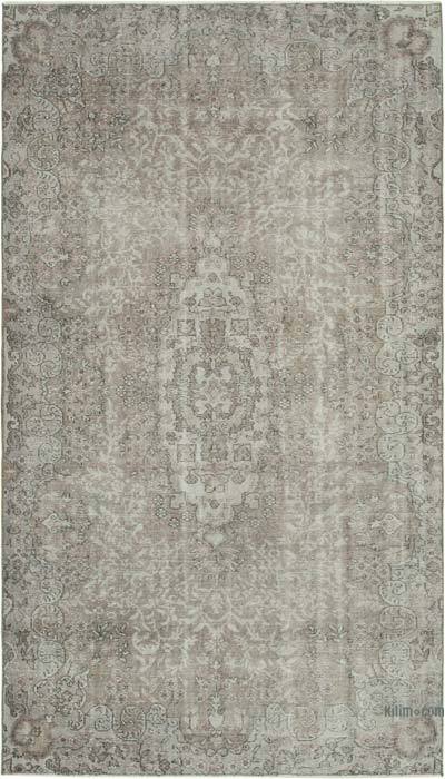 Gray Over-dyed Vintage Hand-Knotted Turkish Rug - 5' 3" x 9' 1" (63" x 109")