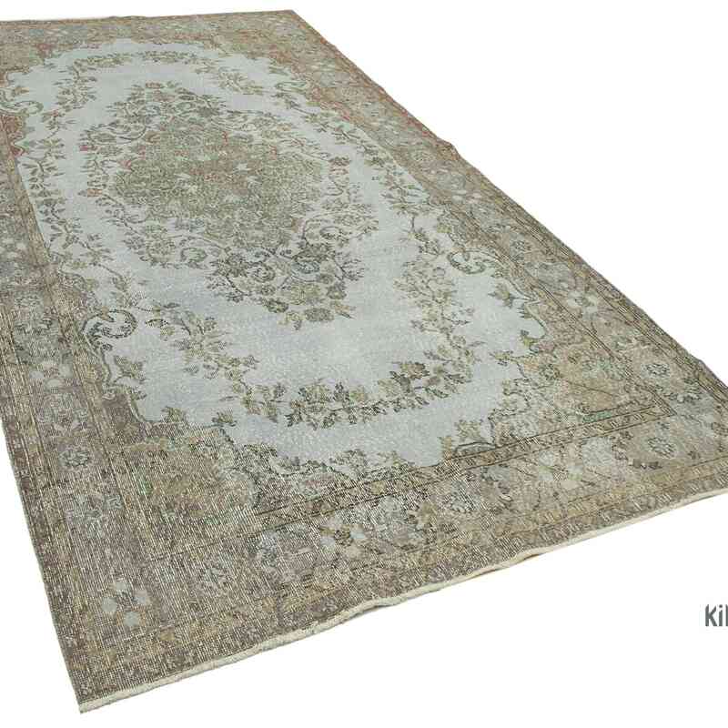 Grey Over-dyed Vintage Hand-Knotted Turkish Rug - 5' 5" x 10' 5" (65" x 125") - K0049438