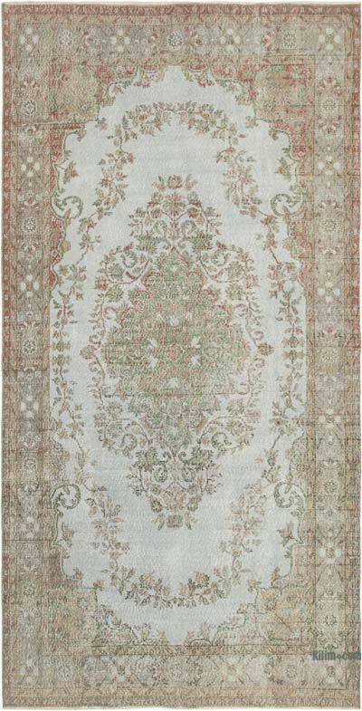 Gray Over-dyed Vintage Hand-Knotted Turkish Rug - 5' 5" x 10' 5" (65" x 125")