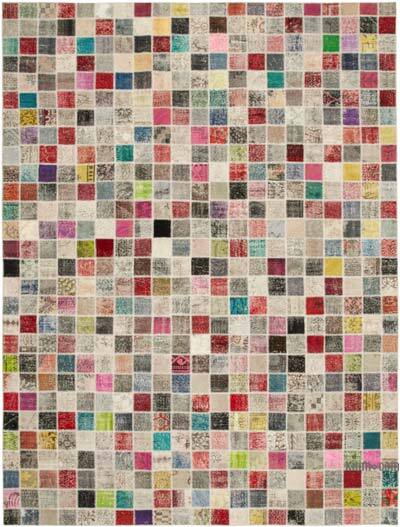 Patchwork Hand-Knotted Turkish Rug - 9' 10" x 13' 1" (118" x 157")