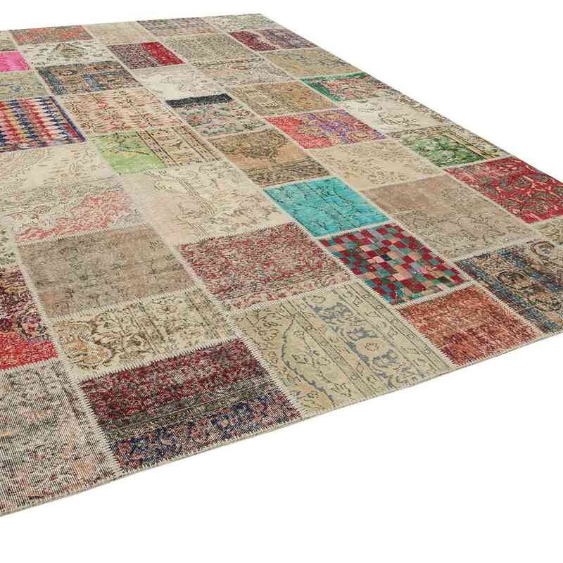 Patchwork Hand-Knotted Turkish Rug - 9' 11" x 13' 3" (119" x 159") - K0049449