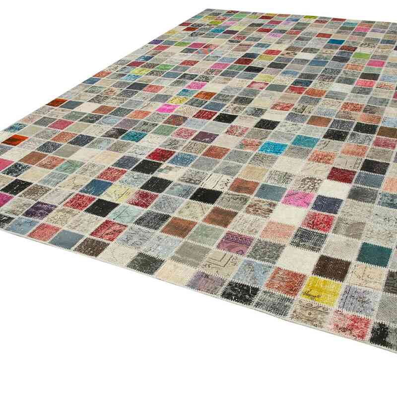 Patchwork Hand-Knotted Turkish Rug - 9' 10" x 13' 3" (118" x 159") - K0049450