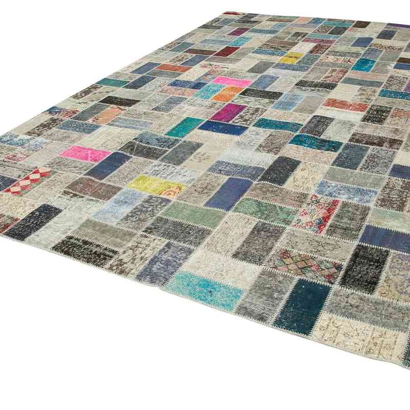 Patchwork Hand-Knotted Turkish Rug - 9' 8" x 13' 6" (116" x 162") - K0049452