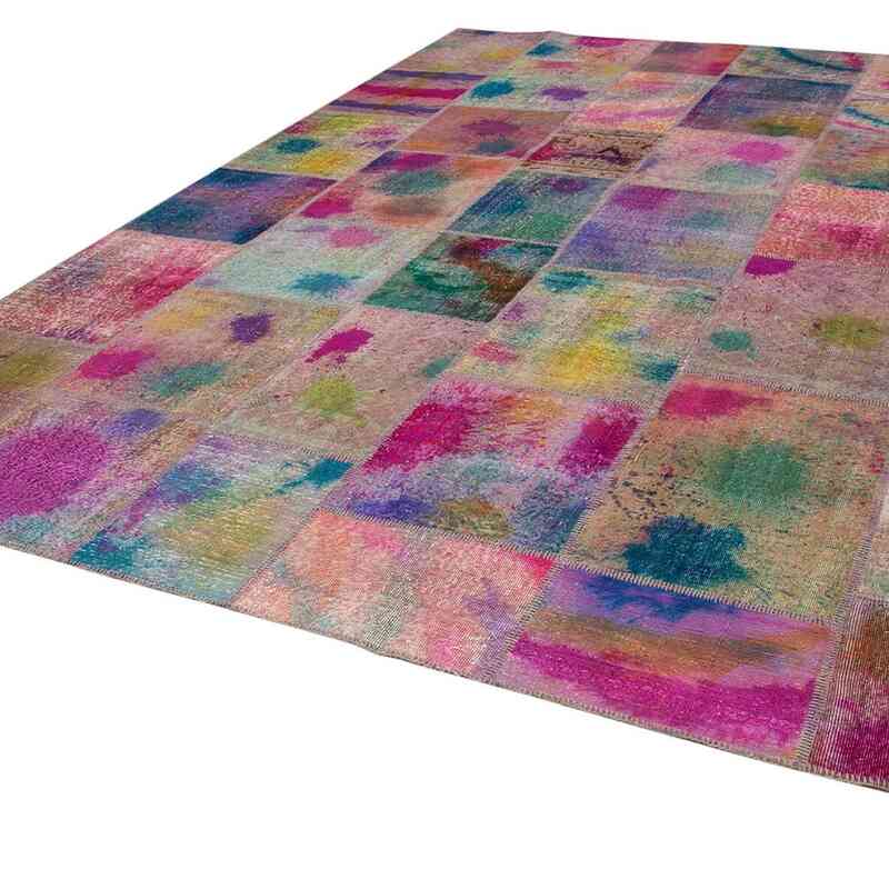 Patchwork Hand-Knotted Turkish Rug - 9' 11" x 13' 3" (119" x 159") - K0049454