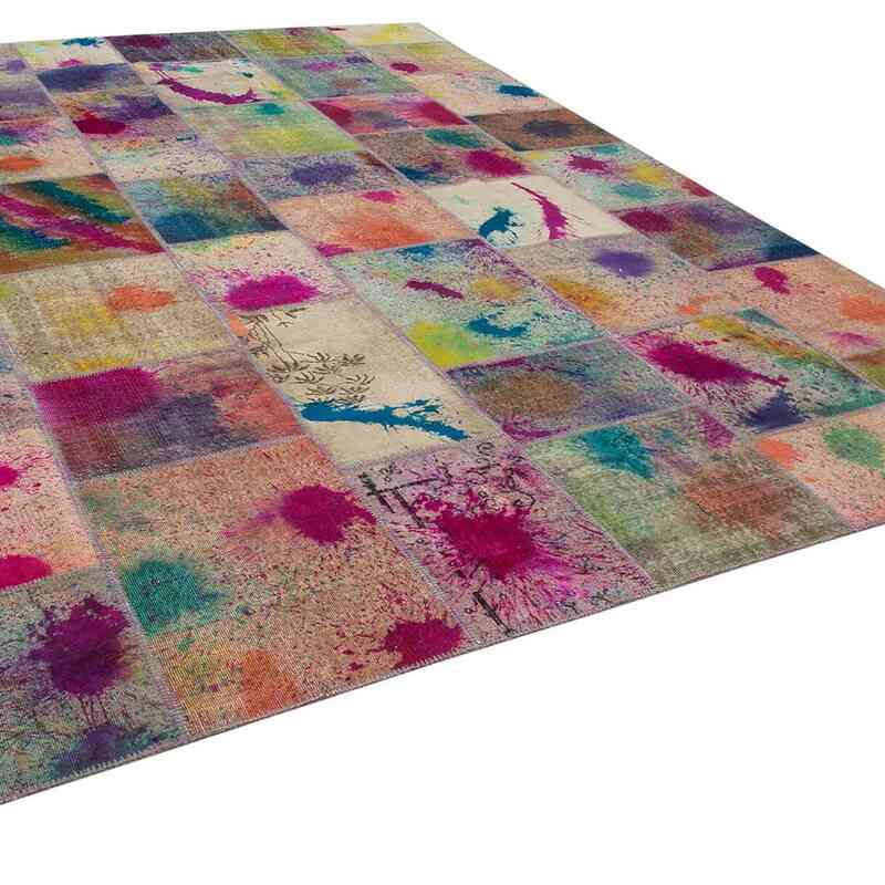 Patchwork Hand-Knotted Turkish Rug - 10'  x 13' 4" (120" x 160") - K0049458