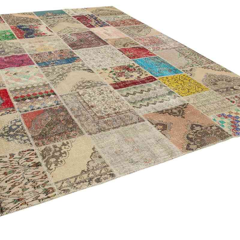 Patchwork Hand-Knotted Turkish Rug - 10'  x 13' 2" (120" x 158") - K0049460