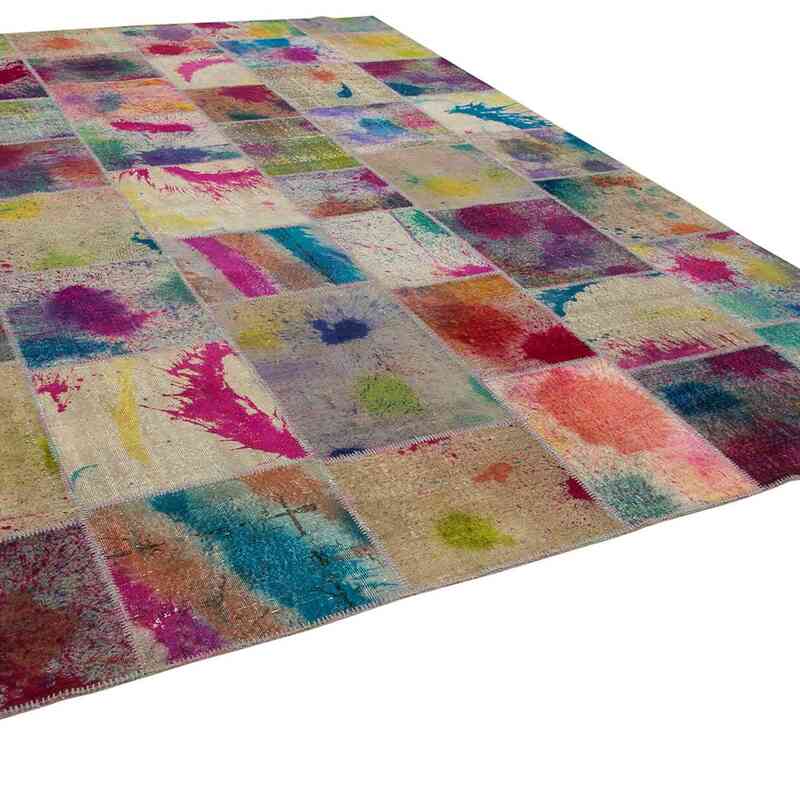 Patchwork Hand-Knotted Turkish Rug - 10' 1" x 13' 4" (121" x 160") - K0049463