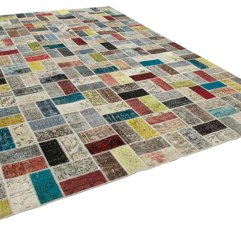 Patchwork Hand-Knotted Turkish Rug - 9' 7" x 13' 6" (115" x 162") - K0049474