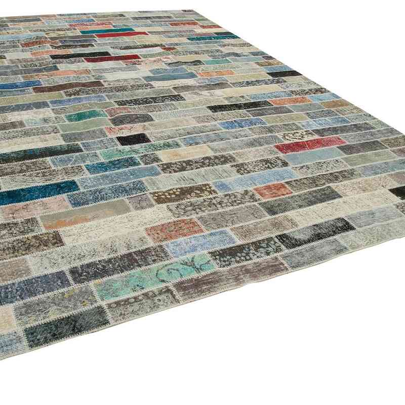 Patchwork Hand-Knotted Turkish Rug - 9' 10" x 13' 3" (118" x 159") - K0049475