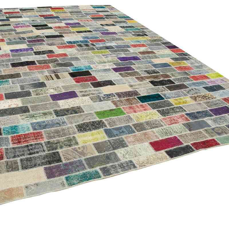 Patchwork Hand-Knotted Turkish Rug - 10'  x 13' 6" (120" x 162") - K0049476