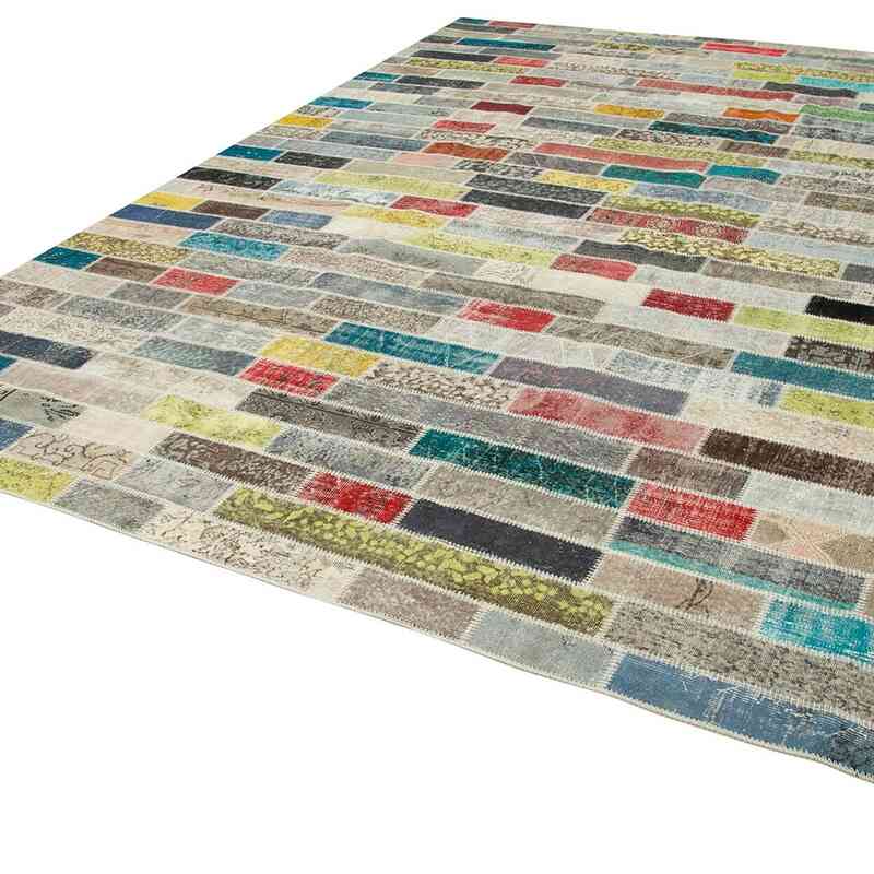 Patchwork Hand-Knotted Turkish Rug - 9' 11" x 13' 5" (119" x 161") - K0049477