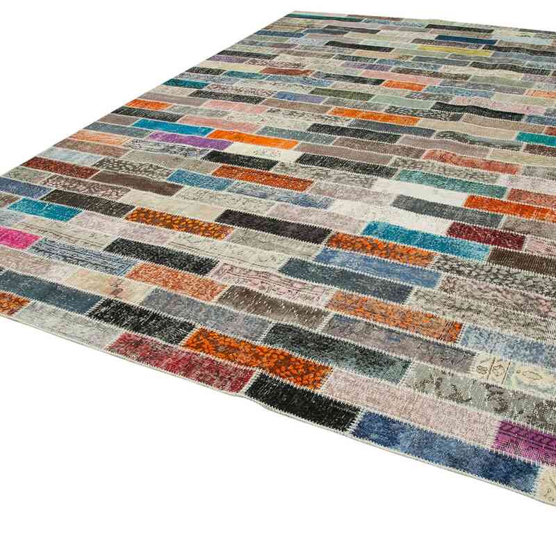 Patchwork Hand-Knotted Turkish Rug - 9' 11" x 13' 1" (119" x 157") - K0049479