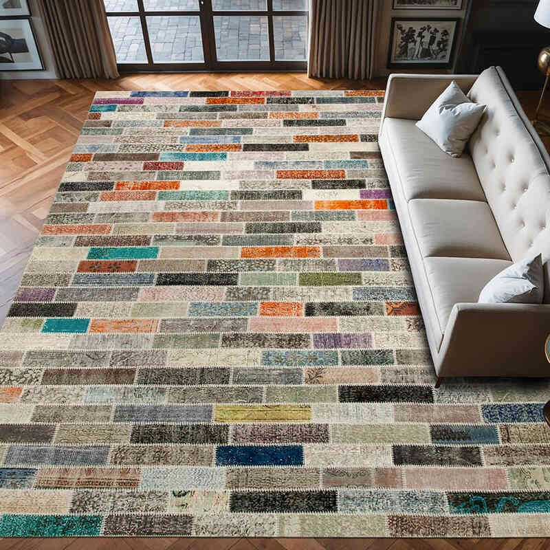 Patchwork Ek Dokuma Halı - 303 cm x 400 cm - K0049479