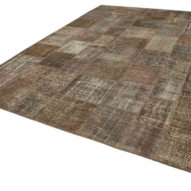 Patchwork Hand-Knotted Turkish Rug - 9' 9" x 13' 3" (117" x 159") - K0049480