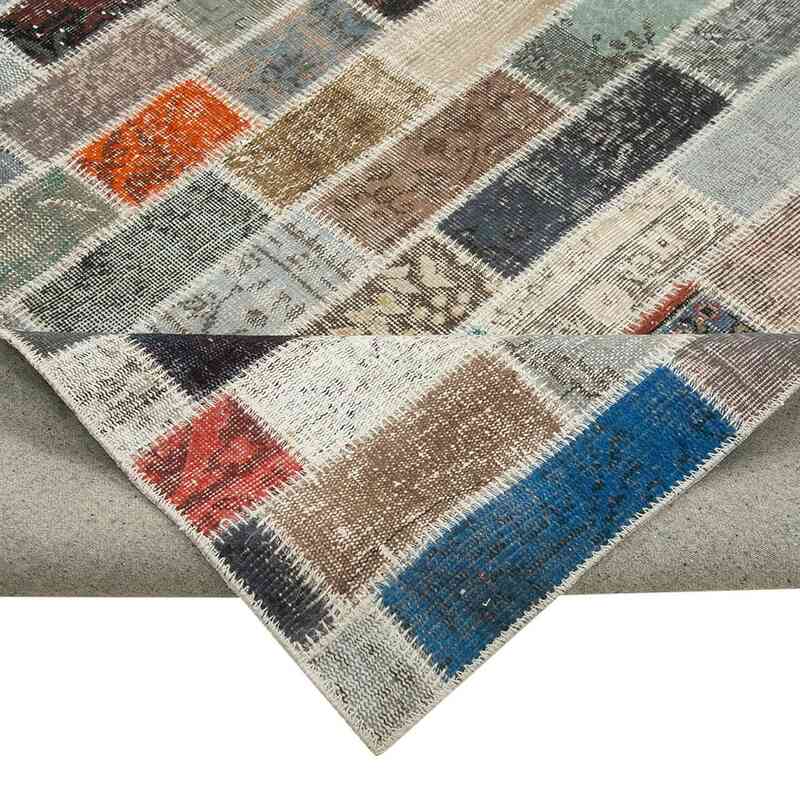 Patchwork Hand-Knotted Turkish Rug - 9' 9" x 13' 5" (117" x 161") - K0049491