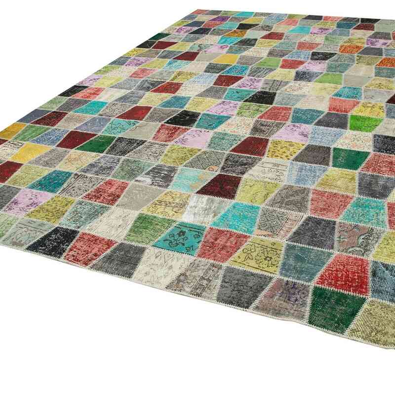 Patchwork Hand-Knotted Turkish Rug - 10'  x 13' 3" (120" x 159") - K0049493