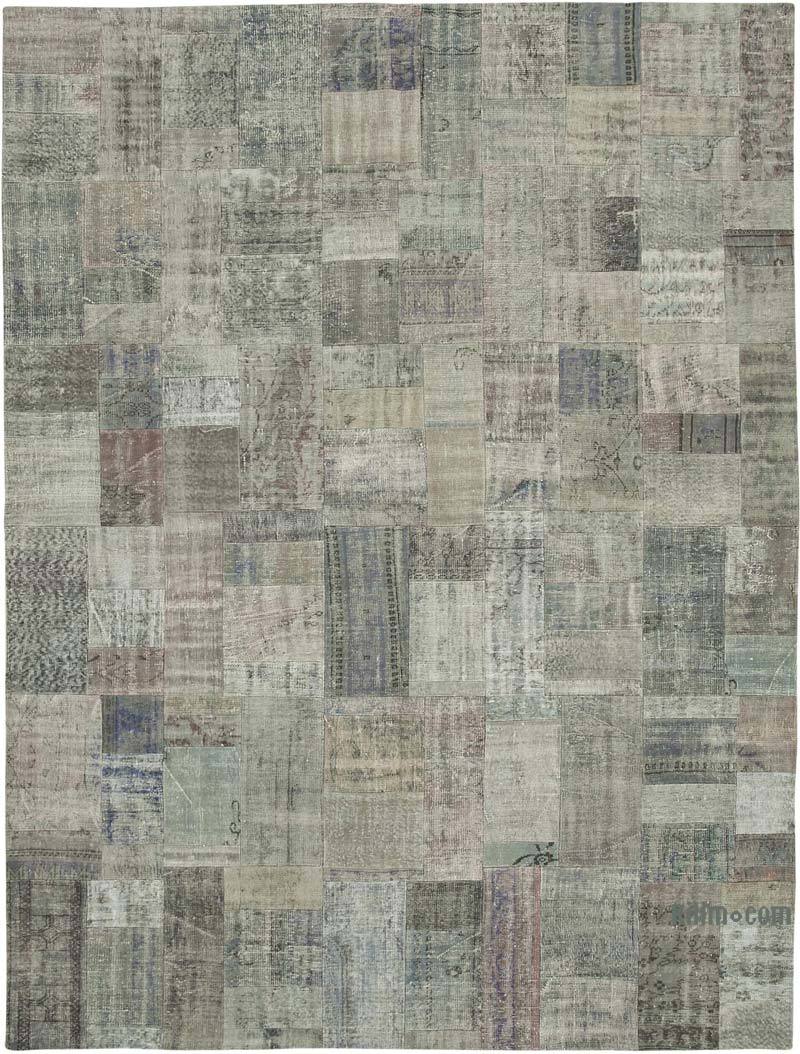 Patchwork Hand-Knotted Turkish Rug - 9' 11" x 13' 6" (119" x 162") - K0049505