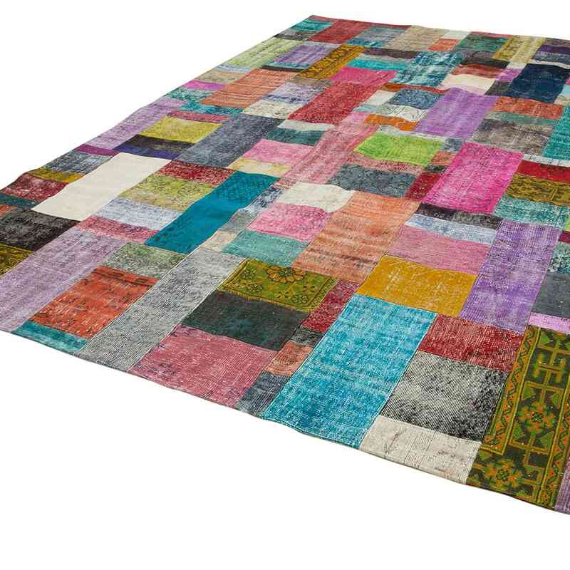 Patchwork Hand-Knotted Turkish Rug - 9' 11" x 13' 5" (119" x 161") - K0049506