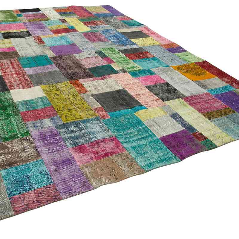 Patchwork Hand-Knotted Turkish Rug - 9' 11" x 13' 5" (119" x 161") - K0049507