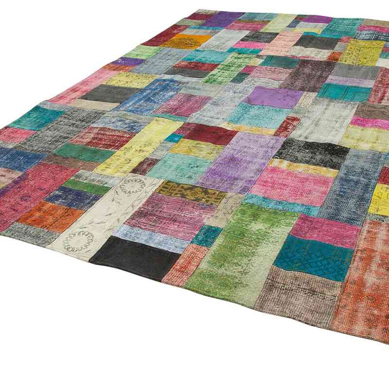 Patchwork Hand-Knotted Turkish Rug - 9' 11" x 13' 5" (119" x 161") - K0049507