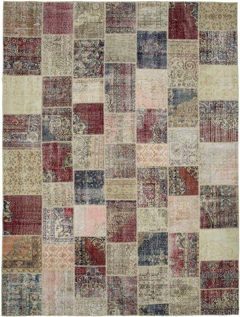 Patchwork Hand-Knotted Turkish Rug - 9' 10" x 13' 1" (118" x 157") - K0049511