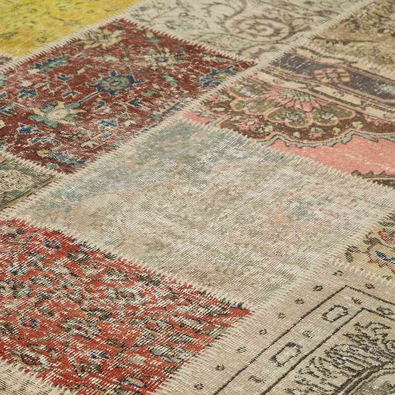 Patchwork Hand-Knotted Turkish Rug - 9' 10" x 13' 3" (118" x 159") - K0049512