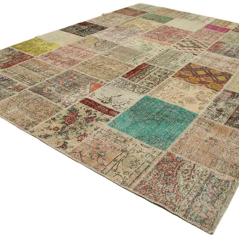 Patchwork Hand-Knotted Turkish Rug - 9' 11" x 13' 1" (119" x 157") - K0049513