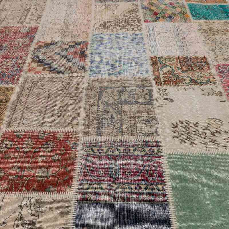 Patchwork Hand-Knotted Turkish Rug - 9' 10" x 13' 2" (118" x 158") - K0049514