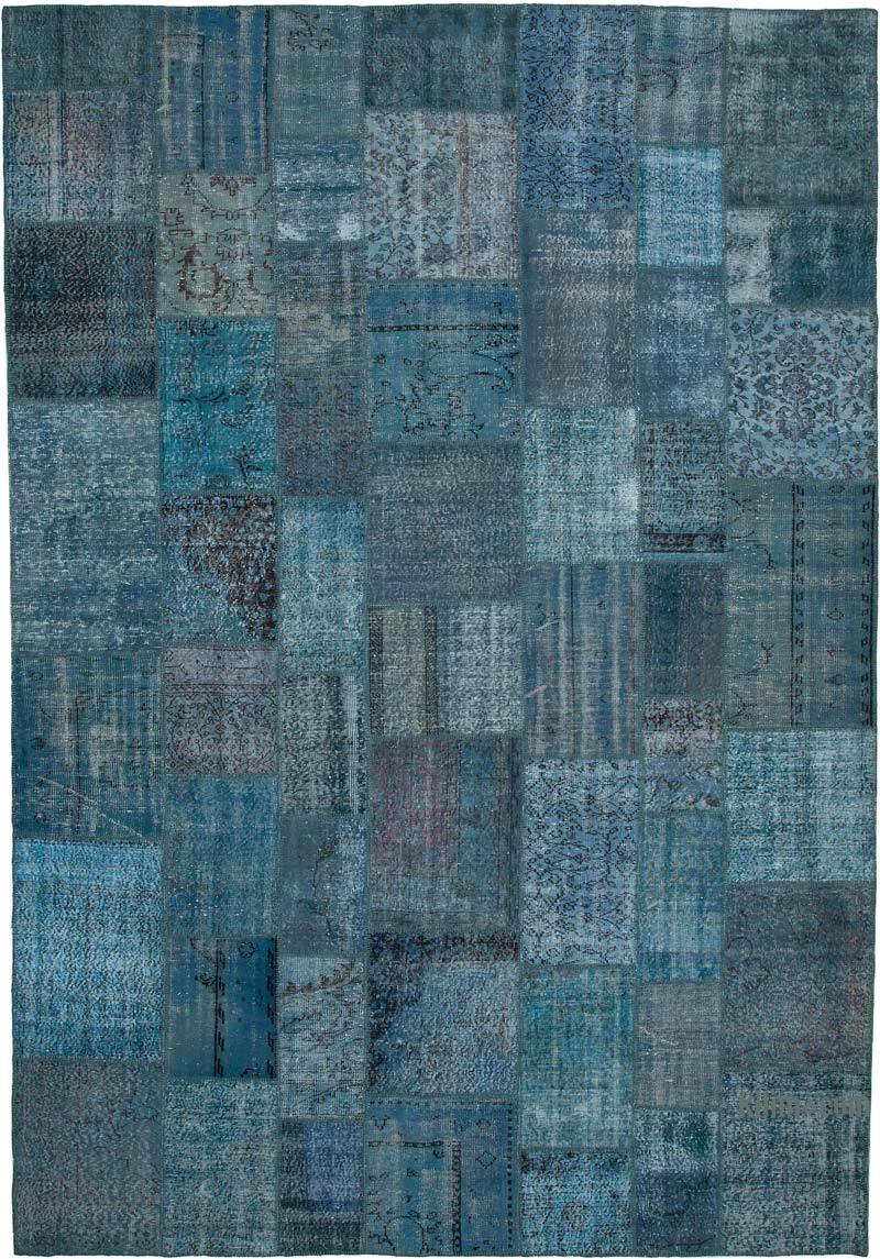 Patchwork Hand-Knotted Turkish Rug - 9' 9" x 14'  (117" x 168") - K0049523