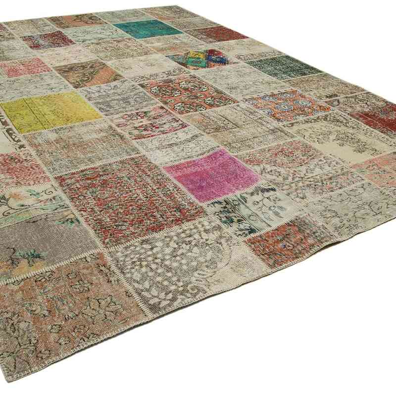 Patchwork Hand-Knotted Turkish Rug - 9' 10" x 13' 2" (118" x 158") - K0049529