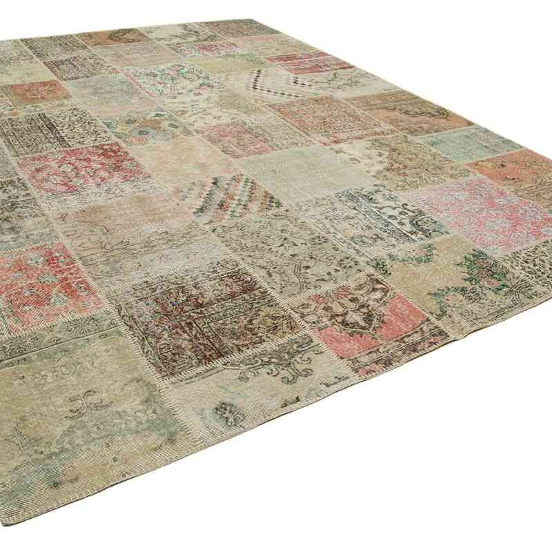 Patchwork Hand-Knotted Turkish Rug - 9' 10" x 13' 1" (118" x 157") - K0049536
