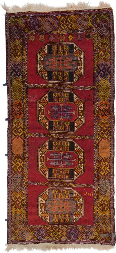 Alfombra Vintage Turca Anudada a Mano - 119 cm x 263 cm