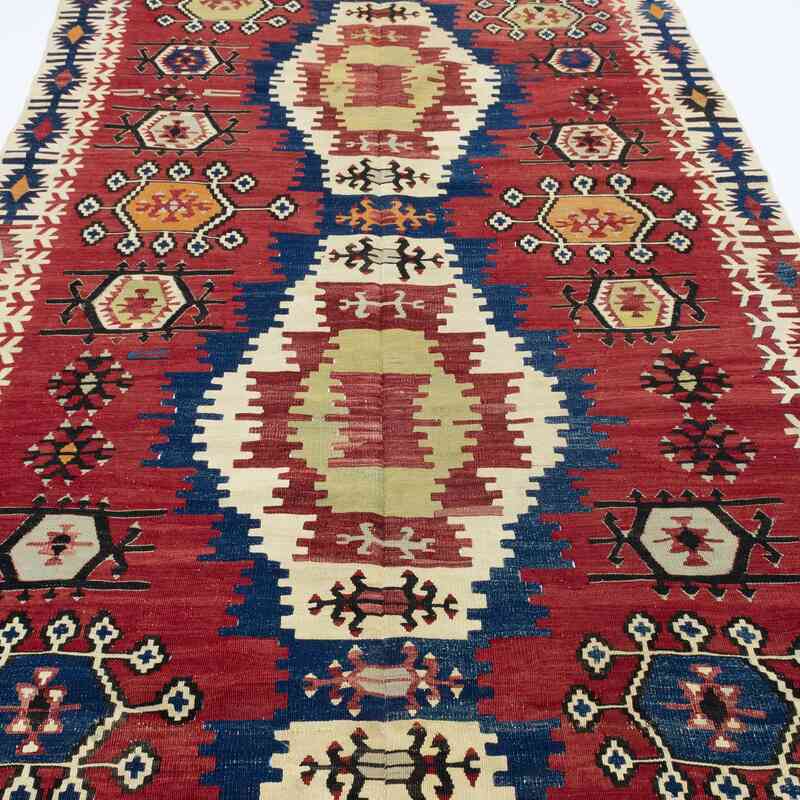 Red Vintage Malatya Kilim Rug - 4' 10" x 13' 3" (58" x 159") - K0049613